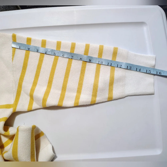 Philosophy women's sweater V neck, knit, pull on, striped, long sleeve, 1X. - Picture 11 of 16